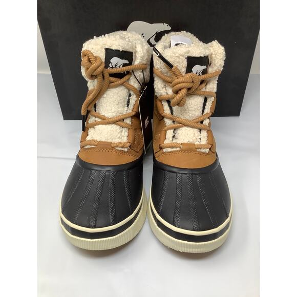 Sorel Womens 8 Taffy Black OUT N ABOUT IV Chillz Winter Boot Waterproof BR4-7 - Picture 1 of 7